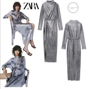 𝅺NWT Zara Metallic Dress Limited Edition